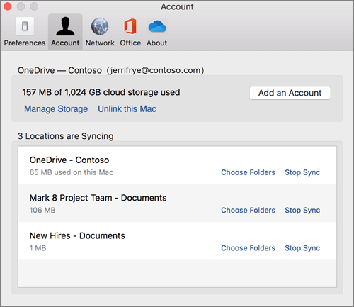 one drive for business sync folders shared mac